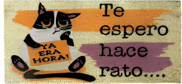 Felpudo Coco 40x70 Te Espero Hace Rato - Gato